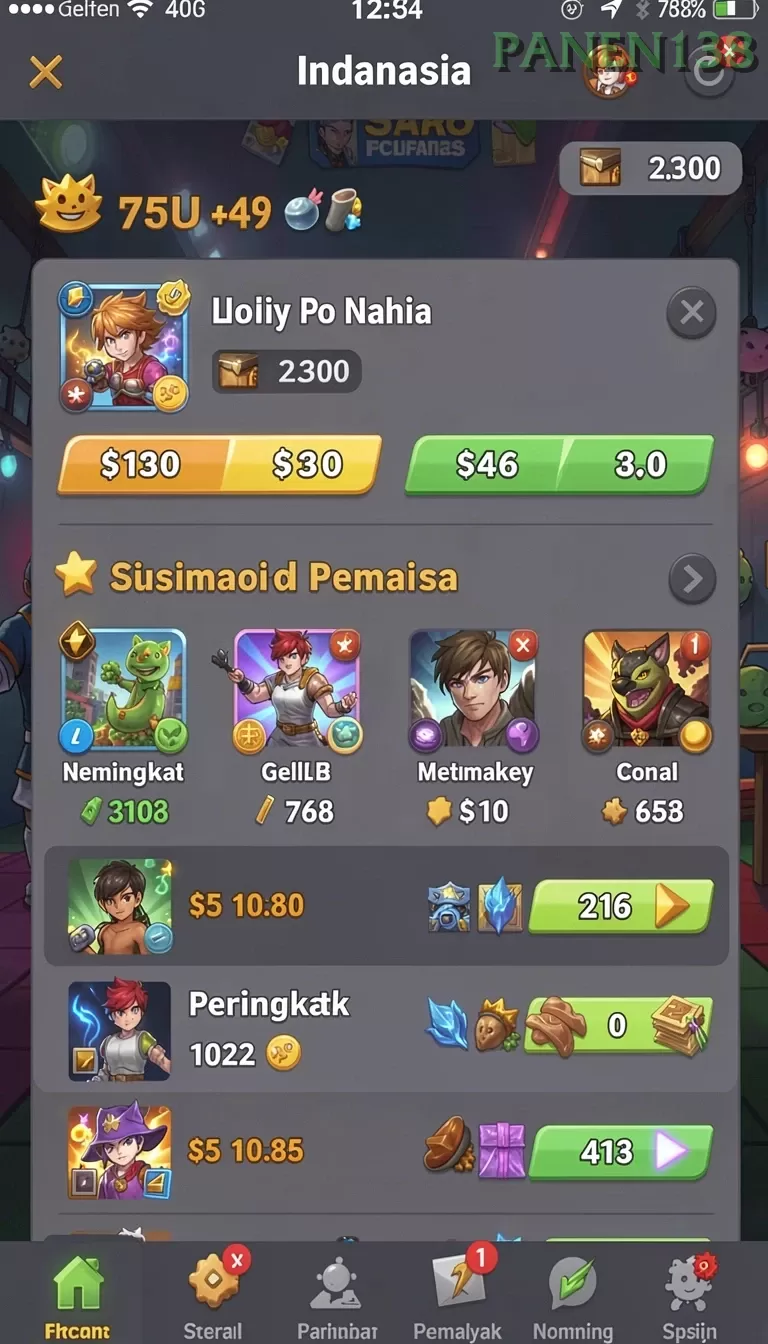 Cuplikan layar REJEKIGAMES — menu navigasi